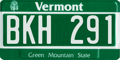 VT license plate BKH291