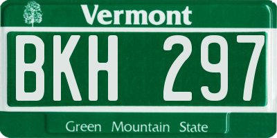 VT license plate BKH297