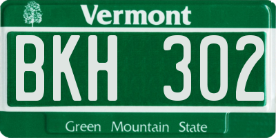 VT license plate BKH302