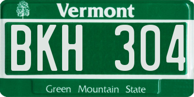 VT license plate BKH304
