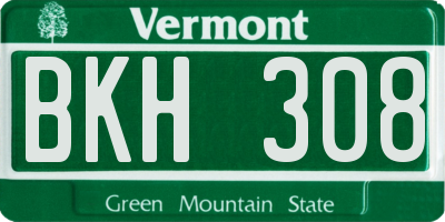 VT license plate BKH308
