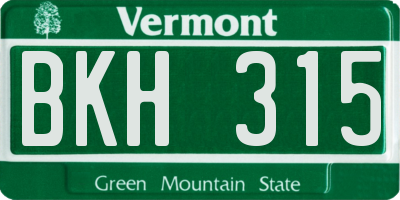 VT license plate BKH315