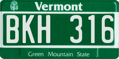 VT license plate BKH316