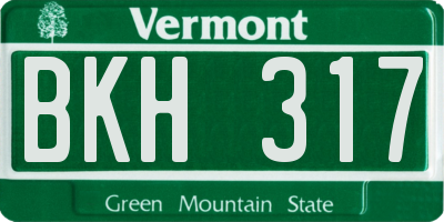 VT license plate BKH317