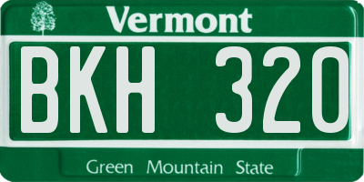 VT license plate BKH320