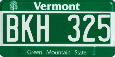 VT license plate BKH325