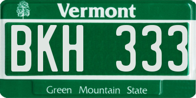 VT license plate BKH333