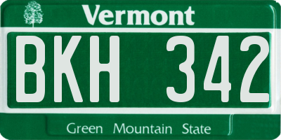VT license plate BKH342