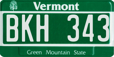 VT license plate BKH343