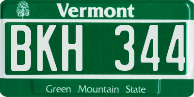VT license plate BKH344