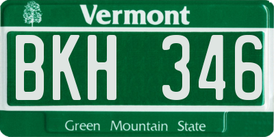 VT license plate BKH346