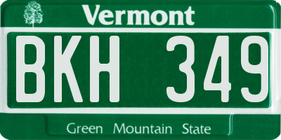 VT license plate BKH349