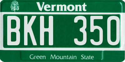 VT license plate BKH350