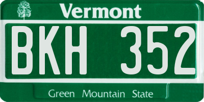 VT license plate BKH352