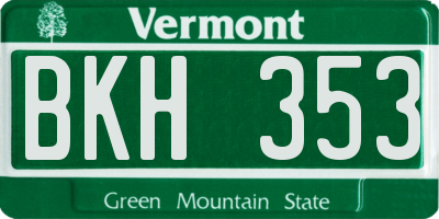 VT license plate BKH353