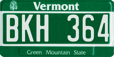 VT license plate BKH364