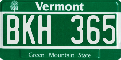 VT license plate BKH365