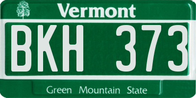 VT license plate BKH373