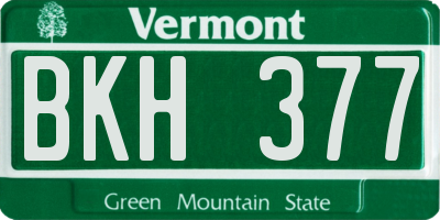 VT license plate BKH377