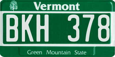 VT license plate BKH378
