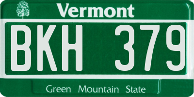 VT license plate BKH379