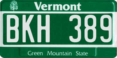 VT license plate BKH389