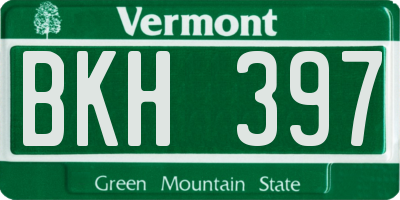 VT license plate BKH397