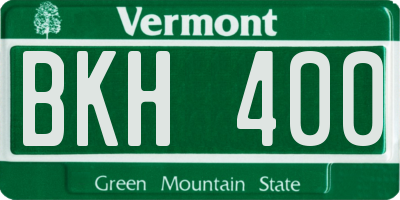 VT license plate BKH400