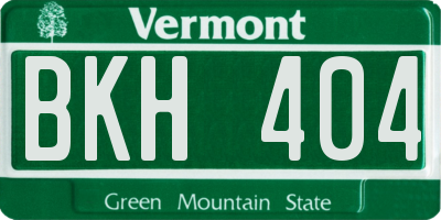 VT license plate BKH404