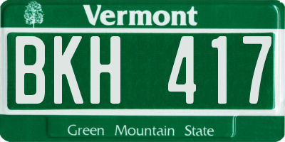 VT license plate BKH417