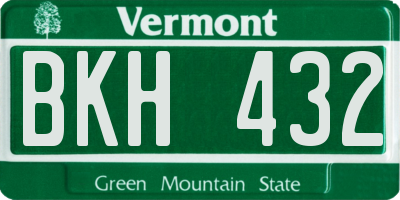 VT license plate BKH432