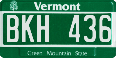 VT license plate BKH436