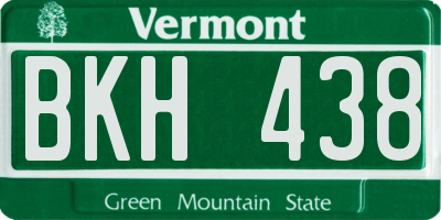 VT license plate BKH438