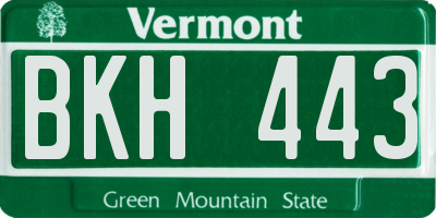 VT license plate BKH443