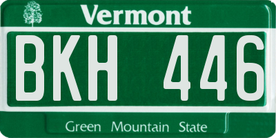 VT license plate BKH446