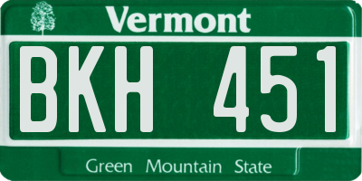 VT license plate BKH451