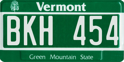 VT license plate BKH454