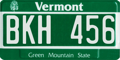 VT license plate BKH456
