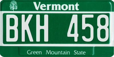 VT license plate BKH458