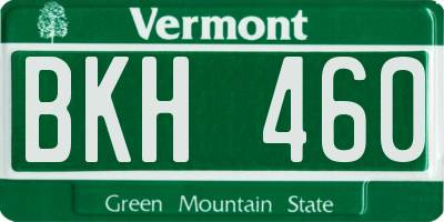 VT license plate BKH460