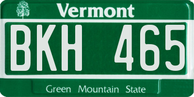 VT license plate BKH465