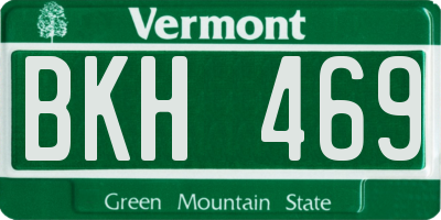 VT license plate BKH469