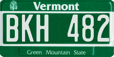 VT license plate BKH482