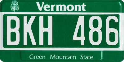 VT license plate BKH486