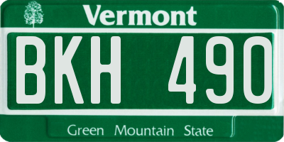 VT license plate BKH490