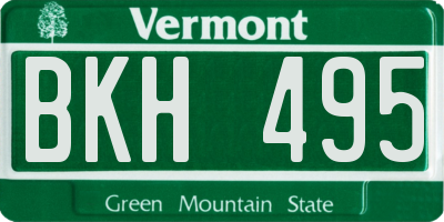 VT license plate BKH495