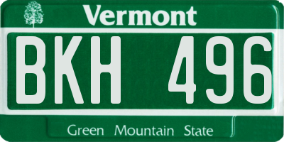 VT license plate BKH496