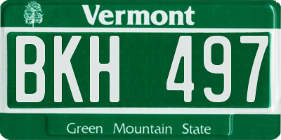 VT license plate BKH497