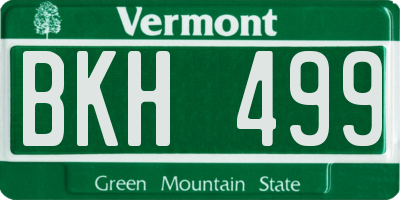 VT license plate BKH499