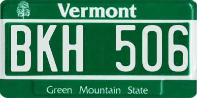 VT license plate BKH506